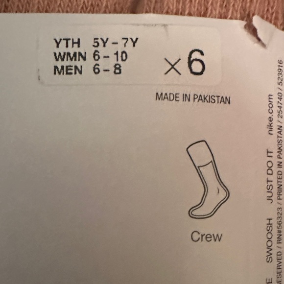 Nike 6-pack crew socks - Picture 5 of 5